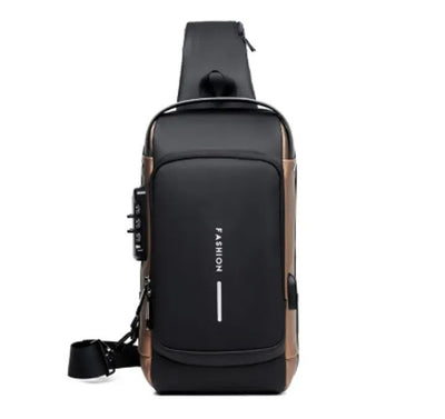 Chest Bag Multifunction Crossbody Sport Running Travel Sling Pack Anti theft USB Charge Shoulder Messenger Pack Luxury Brand Men