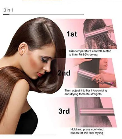 Hair Straightener Brush Round Hot Air Hair Dryer And Straightening Brush Fast Ceramic Heating With Anti Scald Feature Best Quality