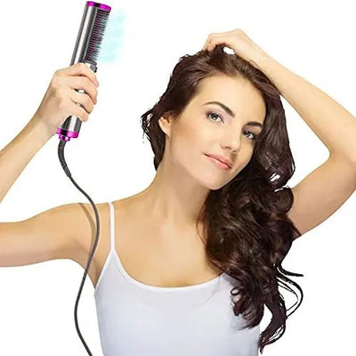 Hair Straightener Brush Round Hot Air Hair Dryer And Straightening Brush Fast Ceramic Heating With Anti Scald Feature Best Quality