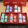 New Shape Vacuum Flask Bottle with 3 Cups and Gift Box Random color